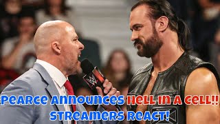 Streamers React Adam Pearce announces Hell in a Cell wwe badblood cmpunk [upl. by Carmena]