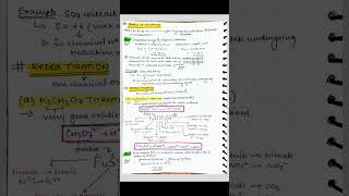 Redox titration notes class11 neet [upl. by Nitsuj]