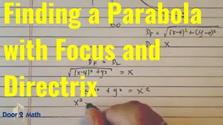 Find the EQUATION OF A PARABOLA With Focus 40 and Directrix x0 [upl. by Williamson]