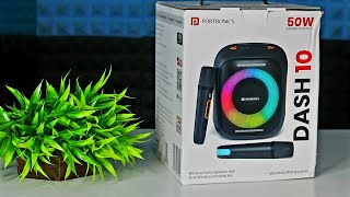 Portronics Dash 10 Party Speaker  Unboxing Review Sound Test  50W  Dual Bass Radiator  ₹5500 [upl. by Ecnerwaled]