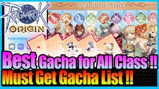 MUST GET Optional Gacha List for ALL CLASS Quick Guide Ragnarok Origin Global [upl. by Zebedee]