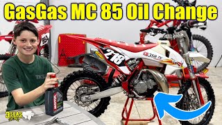 2023 GasGas MC 85 holds 500cc of Gear Oil  Transmission Oil Change  KTM SX 85  Husqvarna TC 85 [upl. by Acinok]