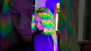 🌈HOLO PRISM RAINBOW HAIR Neon UV hairdye holohair shorts prismaticHOLOGRAPHICHAIR RAINBOWHAIR [upl. by Eirrab]