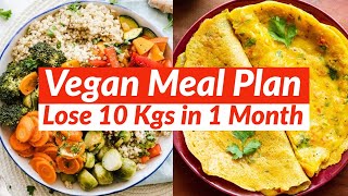 Vegetarian Diet Plan to Lose Weight Fast 10 Kgs  Indian Vegan DietMeal Plan For Weight Loss [upl. by Netsyrc]