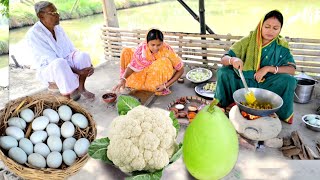 আজ হাঁসের ডিম আর ফুলকপি দিয়ে রান্না করলাম সাথে কাঁকড়া দিয়ে লাউ রান্না আর দুপুরে খাওয়া দাওয়া [upl. by Dnalyag887]