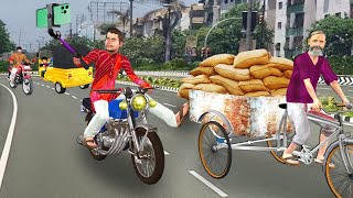 Youtube Vlogger Selfie Wala Kind Biker Helps Garib Rickshaw Wala Hindi Kahaniya New Hindi Stories [upl. by Eninnej]