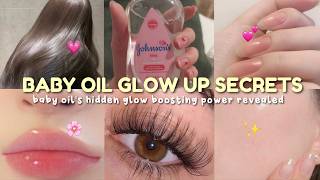 How to use BABY OIL to GLOW UP beauty tips and tricks 🎀✨ [upl. by Zurc346]