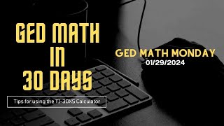 GED Math Monday  12924 [upl. by Arlie]