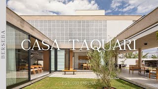 Architect designs C shaped house to incorporate courtyards and green areas  Casa Taquari [upl. by Einniw]