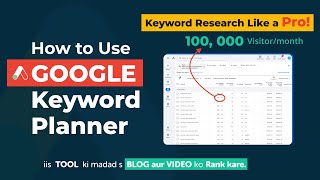 Google Keyword Planner How to use Google Keyword Planner for Keyword Research [upl. by Emmery]