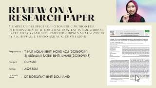 ASSIGNMENT CHM580 Review Paper On Analytical Technique [upl. by Harrod]