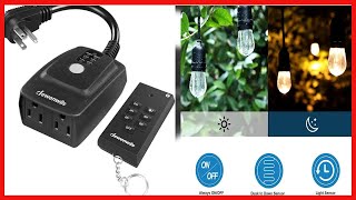 DEWENWILS Outdoor Light Sensor Timer Waterproof Plug in Timer Switch 100 ft Range Remote Control [upl. by Messing]