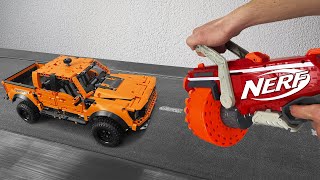 Ford F150 Raptor VS Nerf Gun on Treadmill – Lego Technic CRASH Test [upl. by Brooke264]