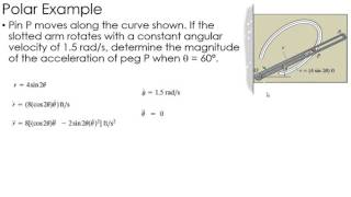 Dynamics Example Kinematics using Polar Coordinates [upl. by Caterina]