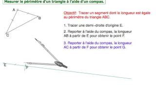 Mesurer le périmètre dun triangle au compas [upl. by Alvera]