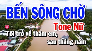 Karaoke Bến Sông Chờ Tone Nữ  Si thứ  Nhạc Sống Tuyết Nhi [upl. by Hayyikaz]