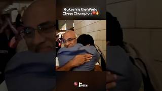 Gukesh HUGS Father after Winning the World Championship 🥹♥️ gukesh chess [upl. by Elwin]