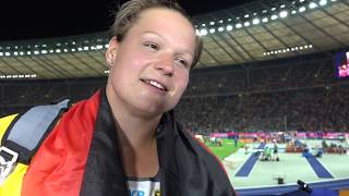 Christina Schwanitz GER after winning silver in the shot put [upl. by Youlton]