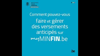 Effectuez et gérez vos versements anticipés sur MyMinfin [upl. by Ralli]