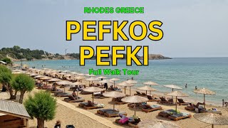 Pefkos Pefki Rhodes Walking Tour 2024  Rhodos Greece [upl. by Alleuol]