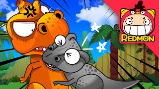 Tira eats grass 2  Dinosaurs Story  dinosaur cartoon  REDMON [upl. by Zednanref552]