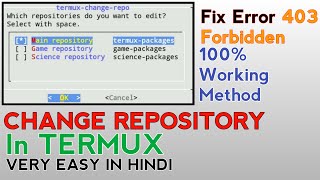 Change repository in Termux very easy in hindi  Fix error repository is under Maintenance [upl. by Neelloj]