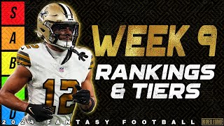 Week 9 Wide Receiver Rankings  2024 Fantasy Football [upl. by Ainar887]