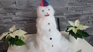 How to make a snowman out of cotton  Schneemann selber basteln [upl. by Oirelav]