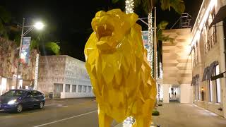 Lion Art Statue Rodeo Drive Beverly Hills Los Angeles California USA November 5 2024 [upl. by Nnanaej]