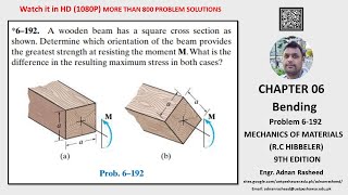 Determine which orientation of beam provides greatest strength  Problem 6192 Mech of materials [upl. by Ninnetta]