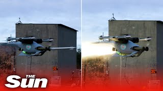 New RAF Jackal drone fires missiles in demonstration [upl. by Kirsten]