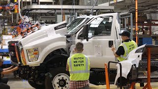 Ford Super Duty Truck Production Process  American factory tour [upl. by Nesnaj]