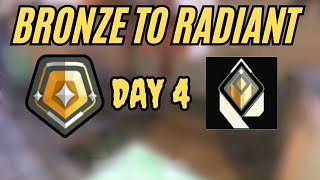 VALORANT RANK PUSH  BRONZE TO RADIANT  DAY 4 valorant [upl. by Ohploda]