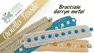 Gioiello tessile  Bracciale  TUTORIAL  HobbyPerlinecom [upl. by Ecinej]