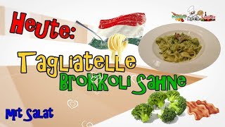 Tagliatelle mit Brokkoli Sahne Soße für Anfänger Tutorial Schritt für Schritt [upl. by Aon]