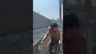 Roof ridge cement mortar plastering process [upl. by Spiegel290]