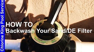 How to backwash your sandDE filter  Chlorine King Pool Service [upl. by Nylirehc]