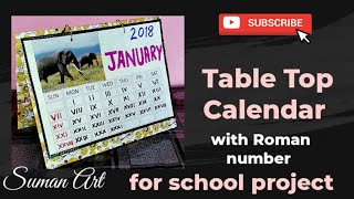 How to make a desktop calendar no2 for school project  maths project with Roman number [upl. by Anthiathia]