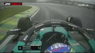 Fernando Alonso onboard crash Brazilian GP 2024 Q3 [upl. by Leaper]