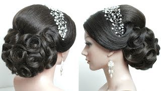 Bridal hairstyle for long hair tutorial Prom updo step by step [upl. by Osborn]