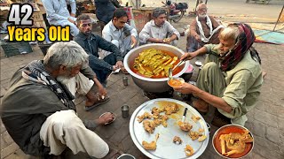 42 YEARS OLD CHEAPEST BREAKFAST IN THE ROADSIDE  JEDA SIRI PAYE  LAHORE CHEAPEST FOOD STREET [upl. by Manus]