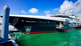 Miami Boat Show 2022 Outdoor DocksSuper Yachts [upl. by Kati]