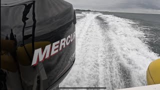 Mercury 225 hp Optimax V6 two stroke powering 8 metre Scorpion Rib [upl. by Scheer]