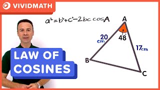 Cosine Rule Finding a Side  VividMathcom [upl. by Lorrie75]