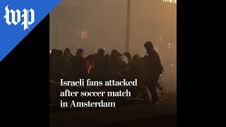 Israeli fans attacked after soccer match in Amsterdam [upl. by Schear275]