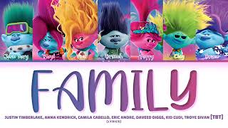 • Family Color Coded Lyrics From TROLLS Band Together [upl. by Anna]