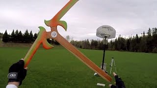 Giant boomerang makes two circles in one throw [upl. by Gnav]