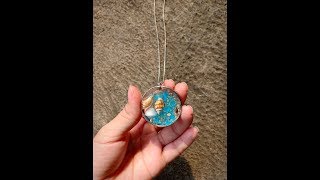 How To make resin jewelry for beginners Resin jewelry tutorial with shell [upl. by Emmi]