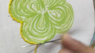 How to make embroided flower with acrylic marker and needlehandembroidery needlework embroidery [upl. by Hymie]