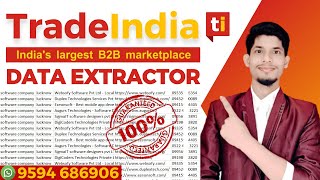 Trade India Data Extractor  How To Extract Trade India Data [upl. by Cutcliffe]